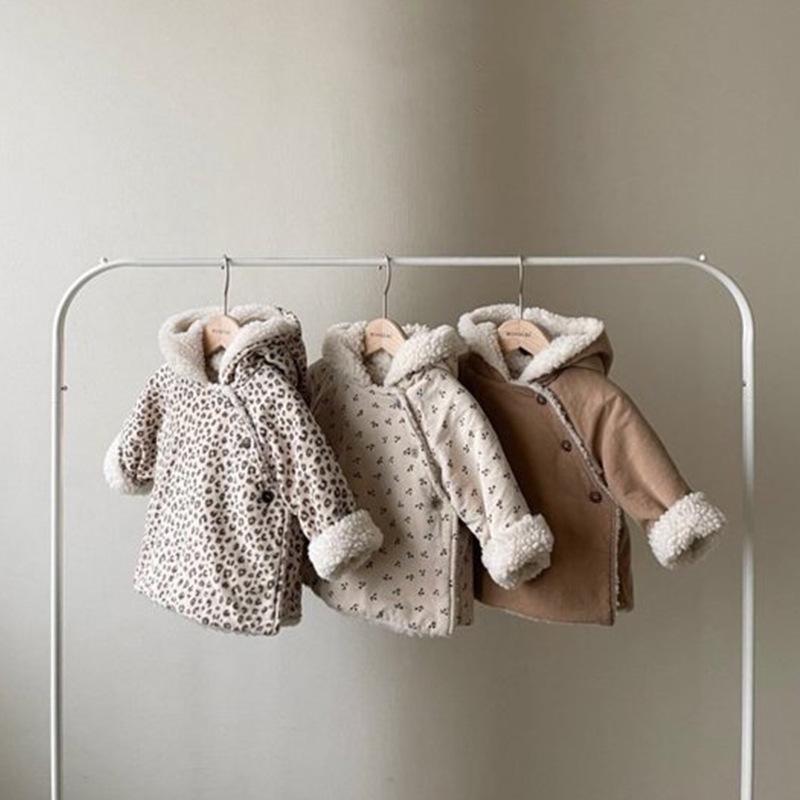 Children's Winter Cotton Jacket Baby Children's Lamb Fleece Thickened Jacket Baby Winter Warm Top Girls' Fleece Cotton Jacket