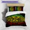 Rastafari Lion of Judah 3pcs Bedding Set Duvet Cover Closure Includes 1 Duvet Cover & 2 Pillowcases for All Seasons Bedroom Home Dorm Decor