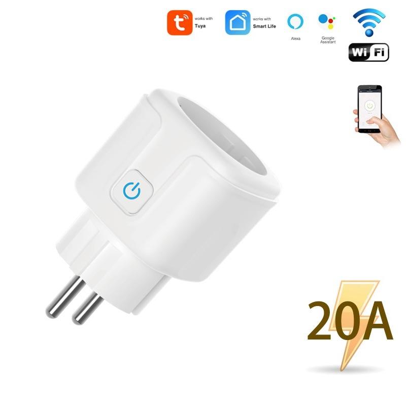 שקע חכם WiFi בתקן אירופאי – תואם בלוטות', אלקסה, נשלט אפליקציה עם ניטור צריכת חשמל.