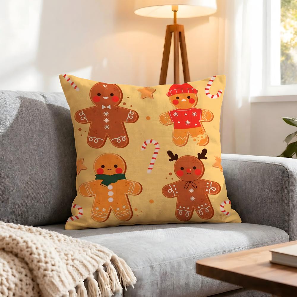Doll Adorable Ginger Bread Cushion Cover 1Pcs Decorative Covers Soft Cushion Case For Sofa Couch Decor 40X40 45X45 Pillowcases