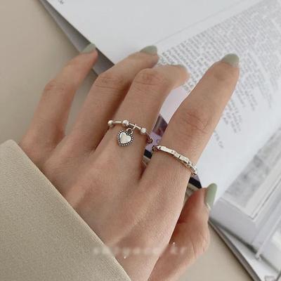 Korean Silver-Plated Irregular Folded Love Ring - Trendy Minimalist Style for Women