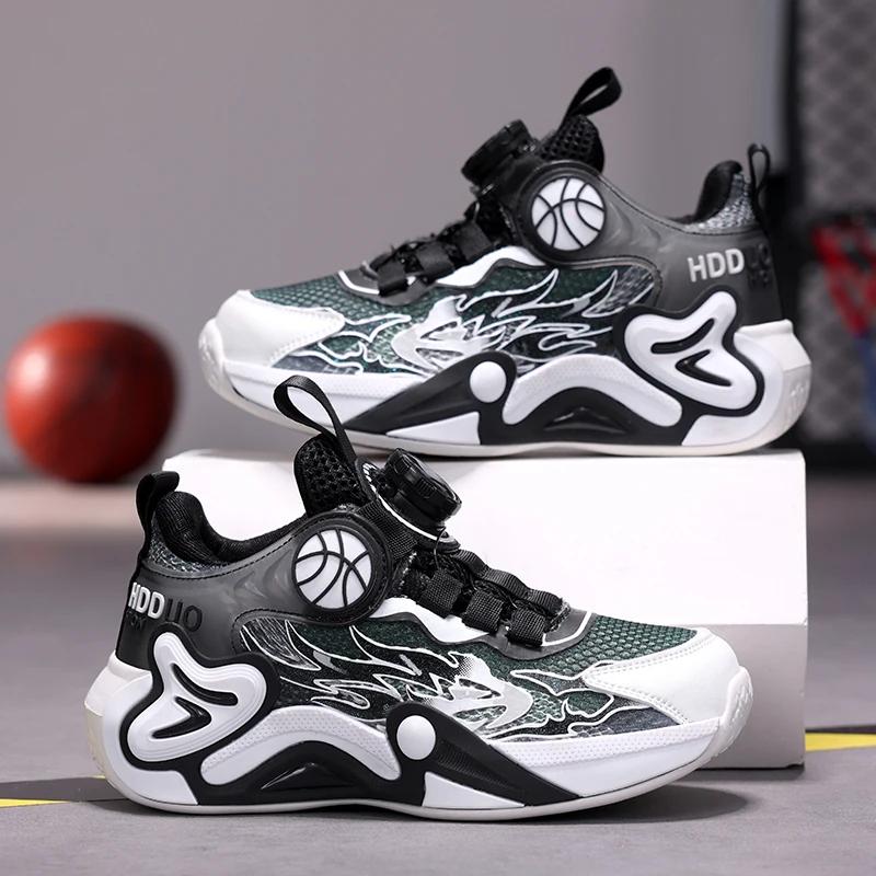 Boy Sneaker New Fashion Outdoor Kids Basketball Shoes Soft Sole School Children Sports Shoes for Boy 4 To 12 Years