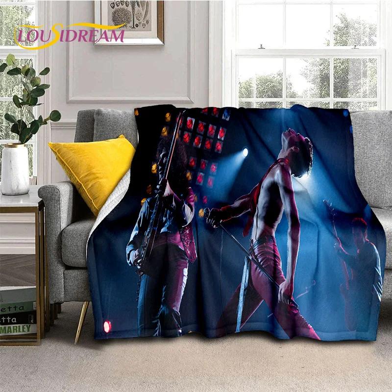 Klassiker Queen-Rockband Freddie Weiche Flanelldecke für Betten Schlafzimmer Sofa Picknick, Überwurfdecke zum Zudecken Outdoor-Freizeit Geschenk