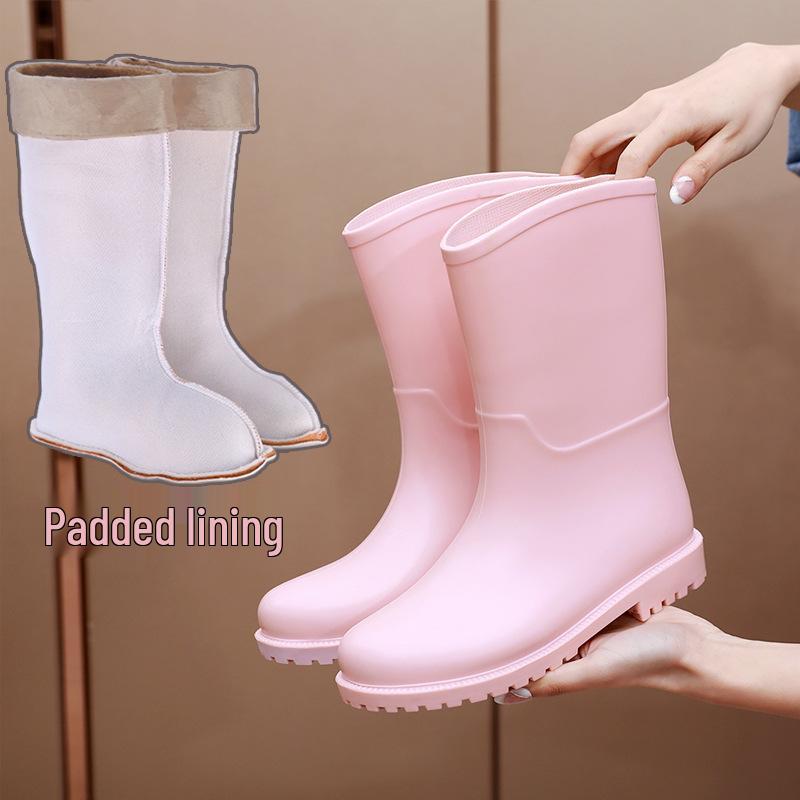 Fashionable Women's Non-slip Mid-calf Waterproof Rubber Rain Boots