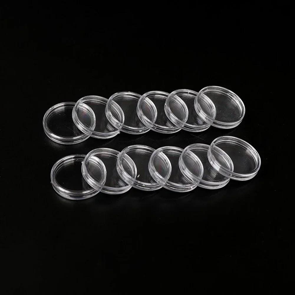 100pcs 25-39mm Transparent Plastic Coin Holder Coin Collecting Box Case For Coins Storage Capsules Protection Boxes Container