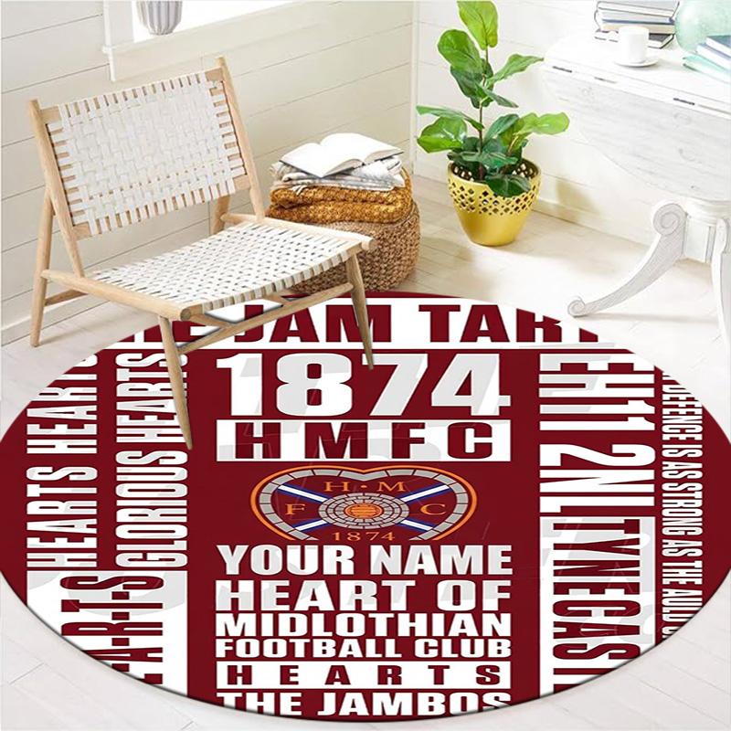 Heart Hmfc Custom Name Round Area Rug Carpet Rug For Living Room Bedroom Sofa Playroom Decor Nonslip Floor Mat