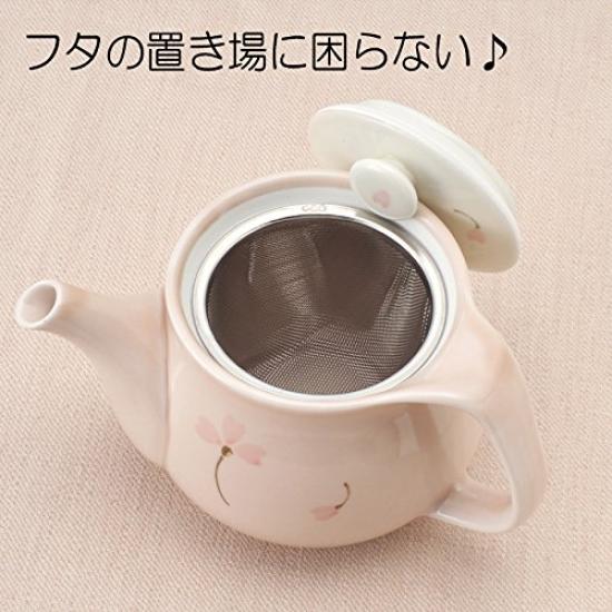 RAO3Z Ranchant (U) Easy-Pour Teapot, Multicolor, 15x11x9cm, Pink Glaze, Arita Ware, Made In Japan