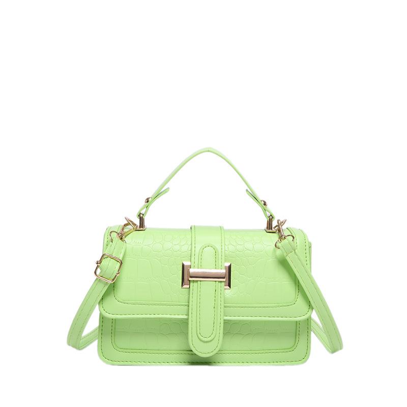 Summer retro fashion handbag women's 2024 new stone pattern small square bag versatile simple shoulder messenger bag