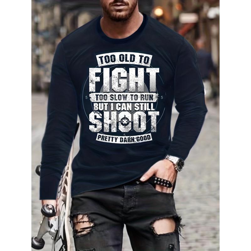 Modisches Herren Rundhals Langarm 3D Lässiges Farbprint Lässiges Langarm Rundhals T-Shirt