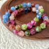 Summer Dopamine Tourmaline Mixed Color Natural Quartzite Jade Bracelet Bracelet, Niche Design Sense