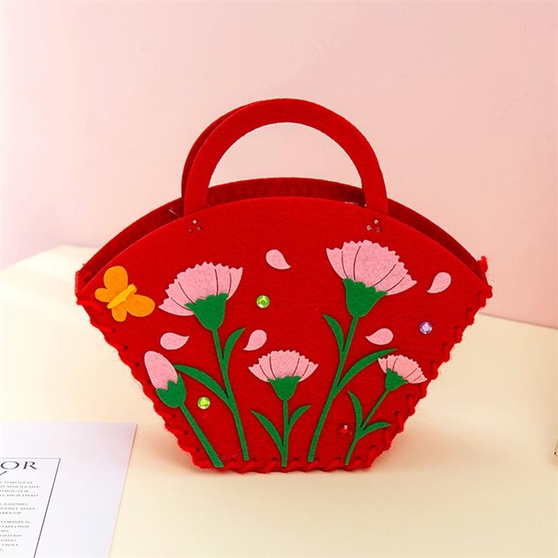 Mother's Day Bouquet Handbag DIY Sewing Kit – Fun Non-woven Fabric Gift for Kids To Make for Mom