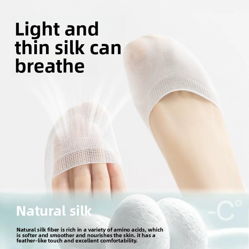 Invisible Women's Slip-on Anti-slip Non-detachable Summer Lightweight Open-toe Silk Stockings