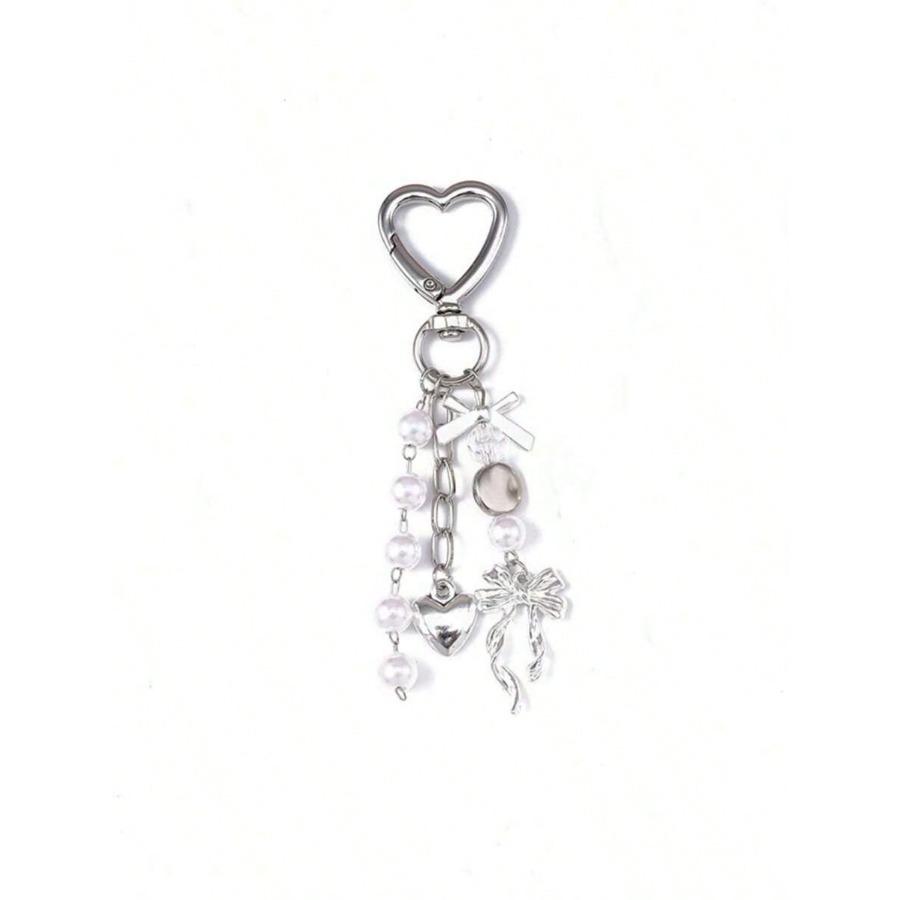 1pc Unisex Faux Pearl Bow Keychain Pendant Beach Vacation Series Gift For Friends Keychain Accessory Car Accessories For Woman Gifts For Women