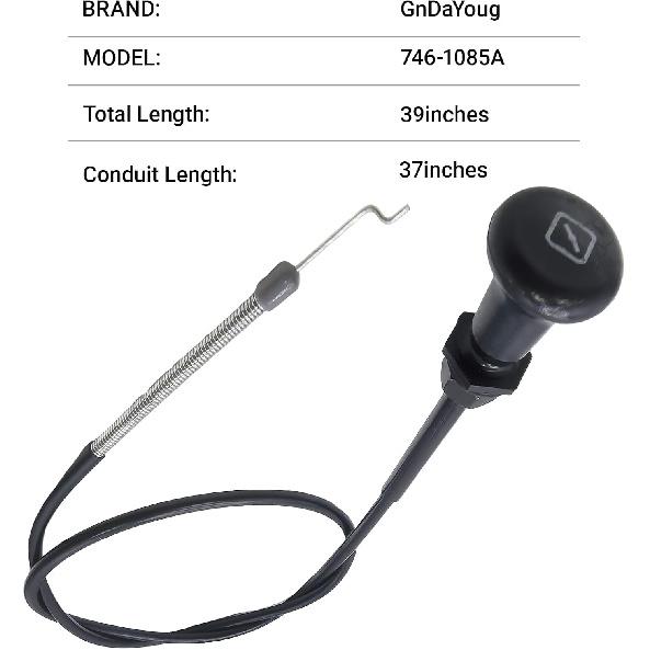 946-1085A Choke Control Cable Replacement for MTD Cub Cadet Troy-Bilt 746-1085 946-1085A 746-1085A Lawn Mower Parts - Fits LT1042 LT1045 LT1046
