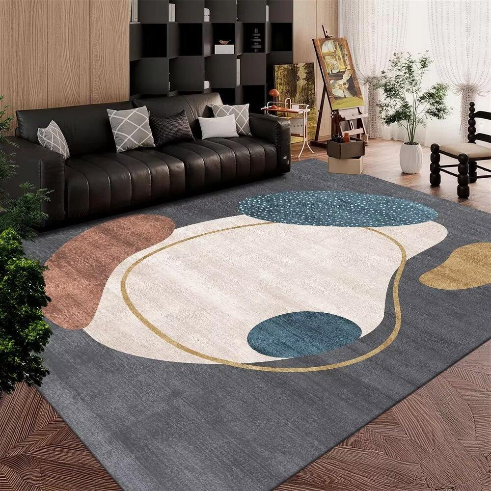 Modern Abstract Swirl Stripe Large Area Rug Non Slip Stain Resistant Floor Mat Living Room Bedroom Sofa Home Decor