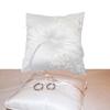 Romance Lace Embroidered Rings Pillow for Weddings Sturdy Fabric Materials With Handmade Beads Tulle Detail