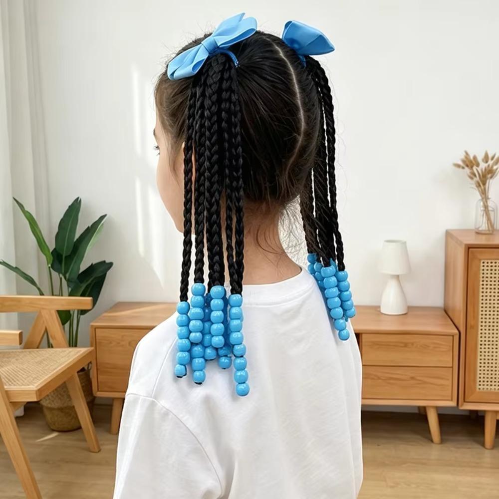 Synthetic Kids Braided Ponytails Headwear Kids Hairpiece Wig Daily Wear