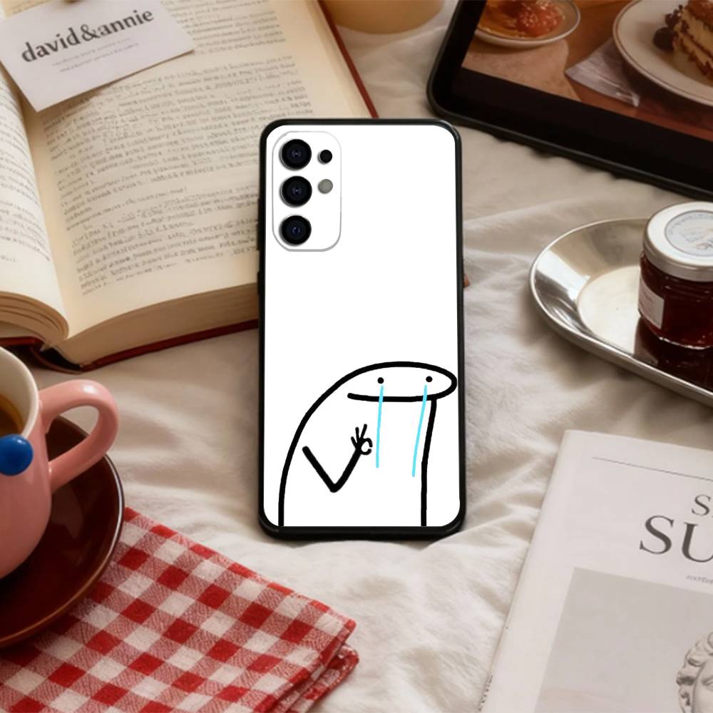 F-Flork M-Meme Phone Case For Samsung S 25,24,23,22,30,21,10,9,Ultra,Plus,Lite,FE,4,5 G Soft Black Case
