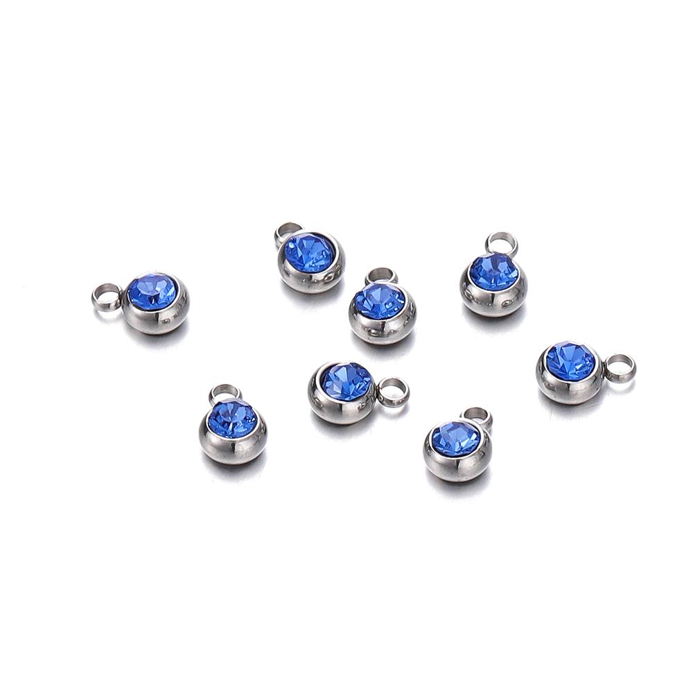 20 Stück 6mm Edelstahl Strassperlen Goldfarbe Kristall Anhänger für DIY Halskette Armband Charm Schmuckherstellung