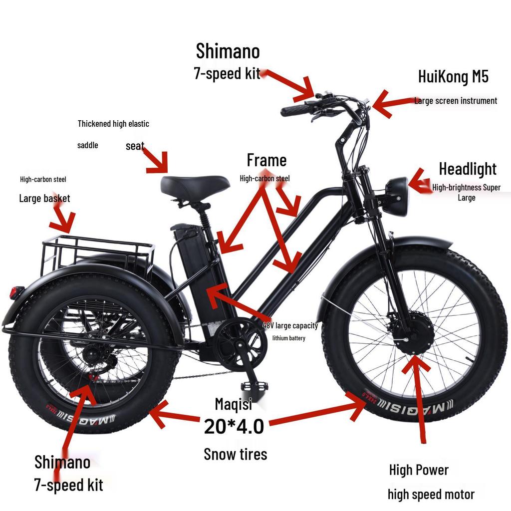 Electric Assist Tricycle for Cross-border E-commerce Delivery