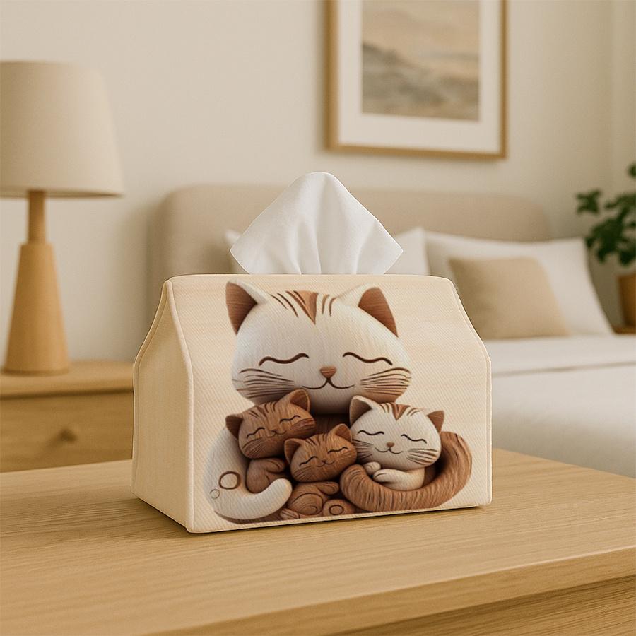 Vintage Vertical Tissue Box Holder - Retro Striped Roll Paper Dispenser with Suitable for Tissue Rolls, Decorative & Functional Storage for Kitchen, B