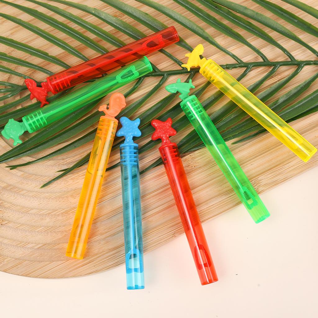Mini Marine Animal Bubble Tubes Soap Bottle Dino Birthday Party Decoration DIY Colorful Seahorse Shell Bubble Stick Kids Toys