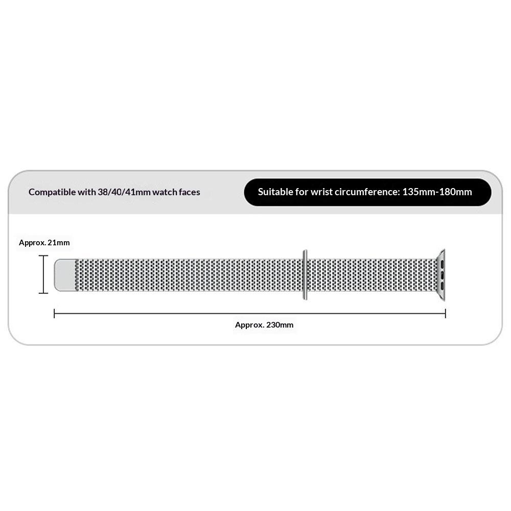 Magnetic Loop Band for Apple Watch Series 11 10 42mm / 9 8 7 41mm / SE3 SE2 SE 6 5 4 40mm / 3 2 1 38mm Stainless Steel Watch Strap Needle-Link Design