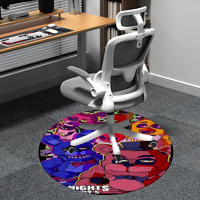 

Five Nights at Freddy s,FNAF Chair mat Round Rug Office carpet, Machine Washable, Non slip, Suitable for Living Rooms, Bedrooms 80cm