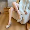 Fashion Wedding Shoes Female Xiuhe Wedding Dress Low Heel Two Wear New Bride Not Tired High Heel Crystal Shoes