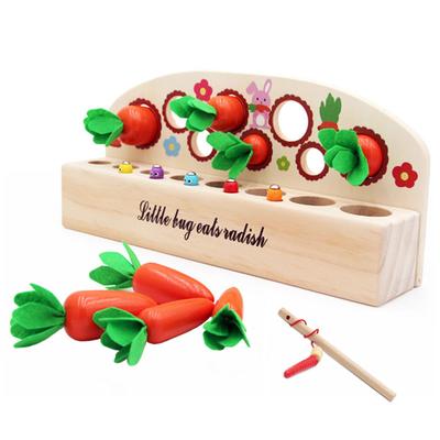 Montessori Shape Matching Wooden Toys Carrots and Vegetables Memory Game Fine Motor Training Preschool Children Educational Toys