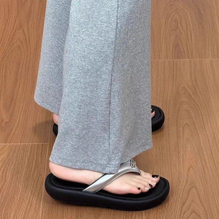 Island Holiday~ Thick-soled Flip-flops Korean Version of Casual Versatile Slippers 2025 Summer New Sandals