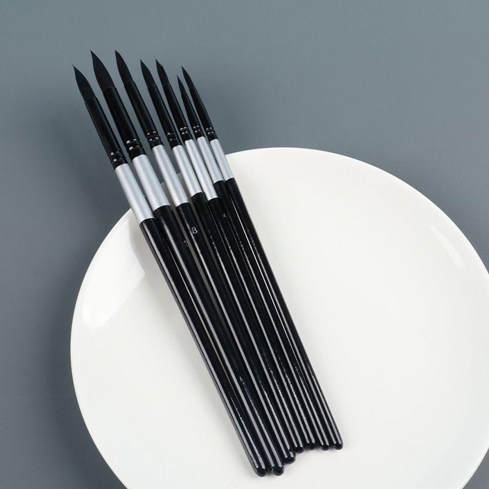 7Pcs/Set Beginner Artist Kit Watercolor Brush Squirrel Hair Bristles Paint Brushes Set  Studio