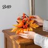 Autumn Mantle Decor Artificial Pumpkin Table Centerpiece with Sunflowers Maple Leaves And Pine Harvest Ornaments Cones, Halloween Foam Ornament,