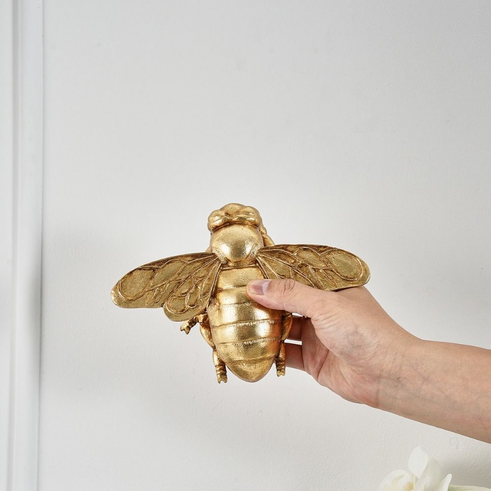 Handcrafted Golden Bee Wall Sculpture 3D Wall Decoration Unique Animal Sculpture  Art Decor