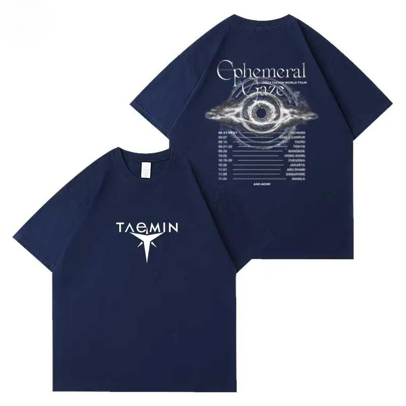

2026 SHINee Taemin World Tour Ephemeral Gaze T Shirt Women Men Summer Cotton O-neck Short Sleeve Tee Tops Kpop Fashion T-shirt XXXL чорний