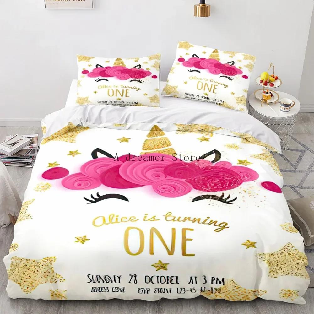 Capa de edredom infantil arco-íris cavalo desenho animado unicórnio conjunto de cama para crianças berço bebê capa de edredom conjunto fronha linda roupa de cama