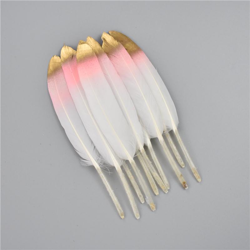 10-15cm/4-6inch Golden Powder Dipped Duck Feathers for Crafts Natural Feather Handicraft Accessories Diy Decoration