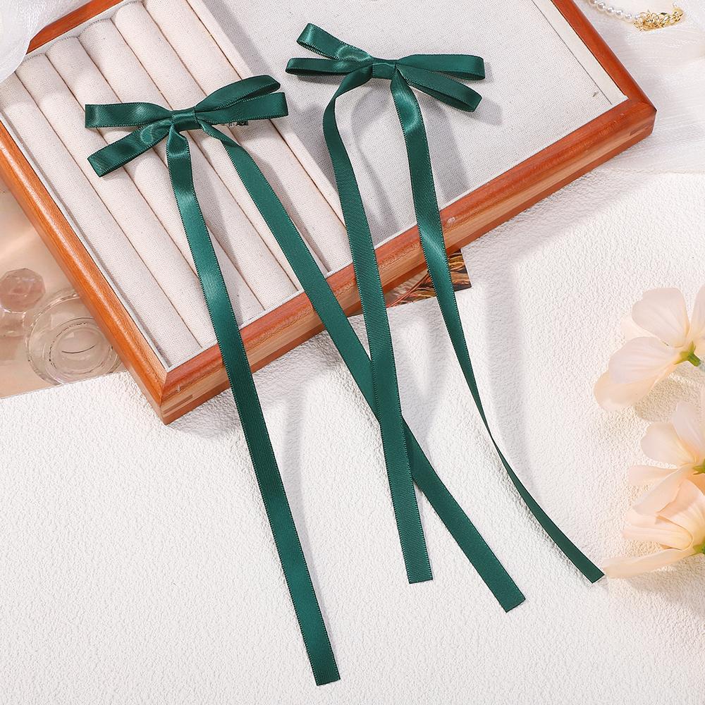 

LOVEKIKI 2Pcs Long Tassel Hair Bow Hair Clips for Girl Lovely Ribbon Headwear Ins Party Ponytail Barrette Women Hair Accessories