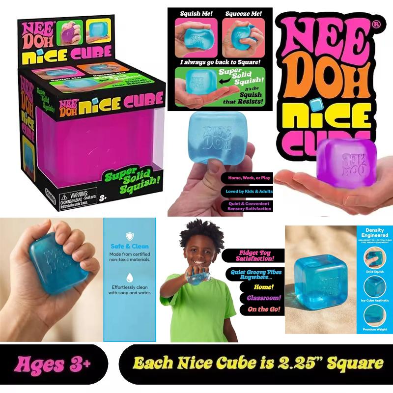 Squishy Needoh/ Nice Cube Sensory Nice-Sicle Stress Relief. Cube Anti-Anxiety Squeeze Object For Focus Adhd Population