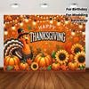1 piece an energetic polyester background cloth with a Thanksgiving theme suitable for family gatheringszyc