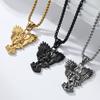 Archangel St. Michael Titanium Steel Necklace Men's Niche Literary Retro Personality Sweater Chain Pendant