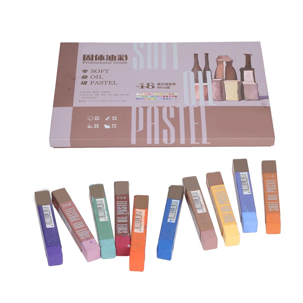 50pcs Oil Pastels Vivid Colors Soft Glossy Safe Attractive Decorative DIY Making Coloring