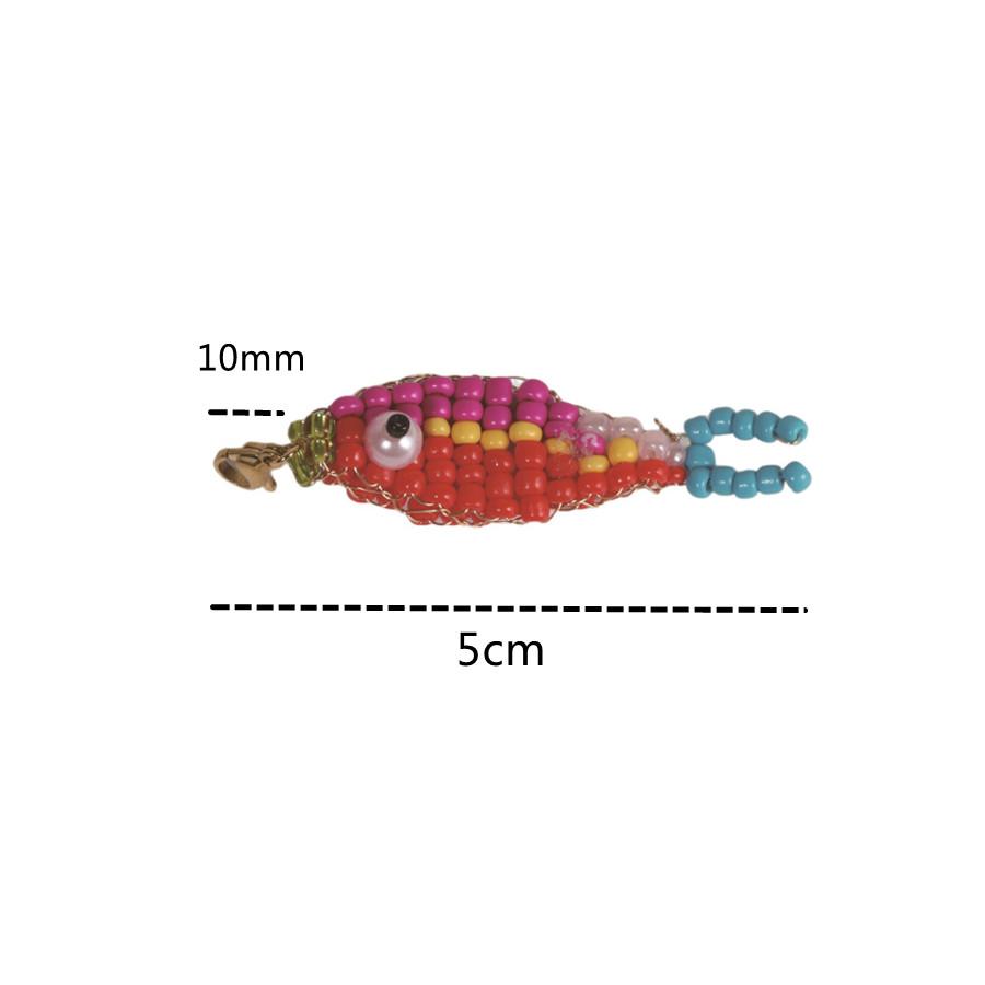 Cute Handmade Bead Fish Backpack Bag Zipper Pendant Hanging Decoration Girls Student Keychain Hangings DIY Accessories Ornaments