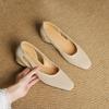 2025 spring and summer new versatile niche hollow hole single shoes explosion low heel soft leather square head explosion soft sole women's shoes