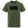Moda ANIMAL Nadruk Literowy Męskie T-Shirty Uliczne Zabawne Krótkie Rękawy Luźny Oversizowy T-Shirt O-Neck Oddychająca Bawełniana Odzież