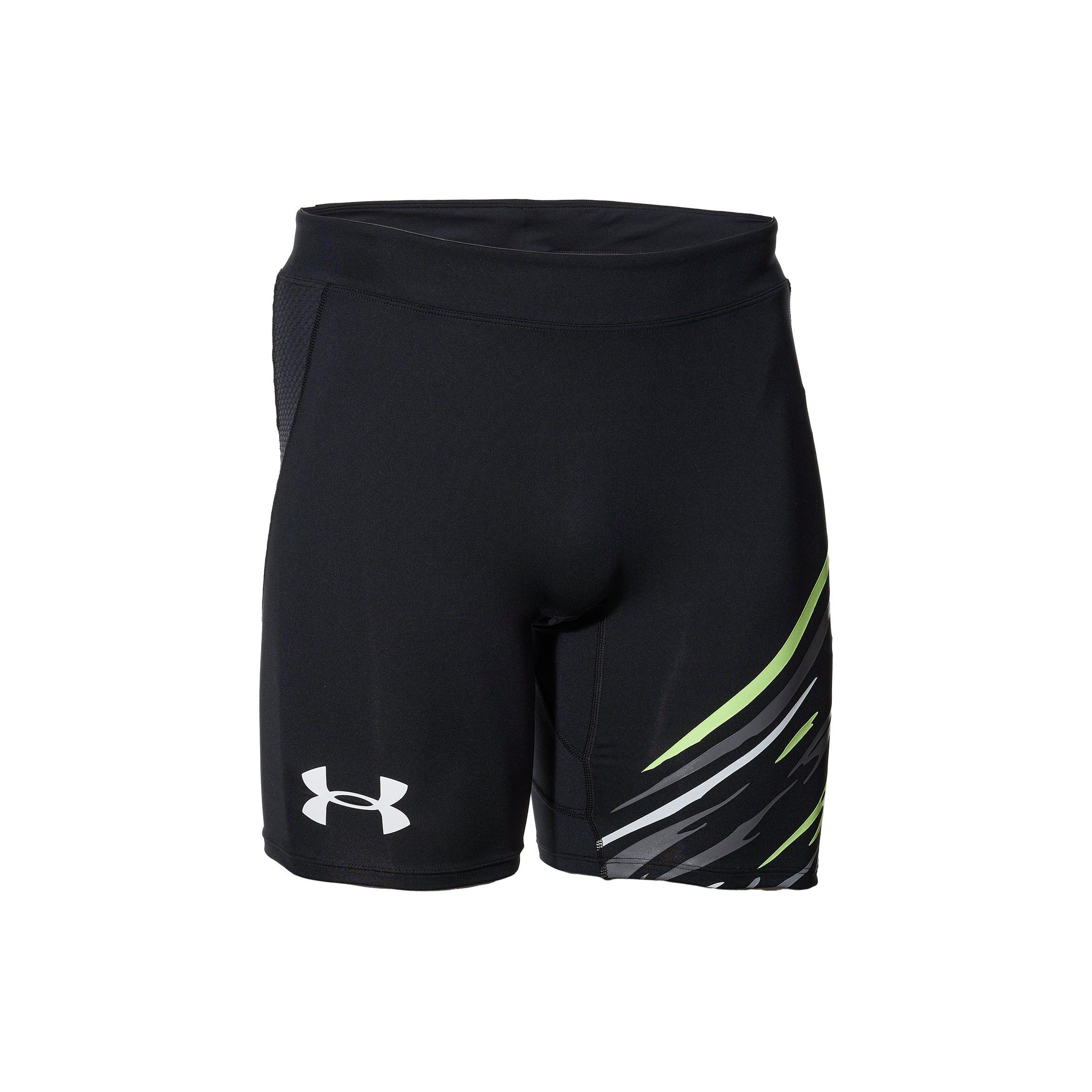 

Under Armour Pattern Design Mid Rise Sports Shorts Men shorts Black Morph-Green 1381872-002 XL