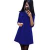 Elegant Cotton Blend Solid Color Dress With Sweet Bow Design For Stylish Commuters