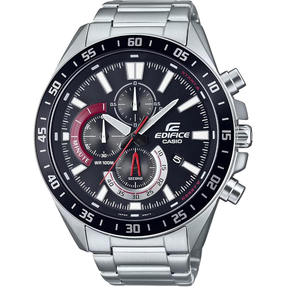 

Casio Edifice Chronograph Men s Watch Black Bezel EFV-620D-1A4V Stainless Steel 100m Water Resistant