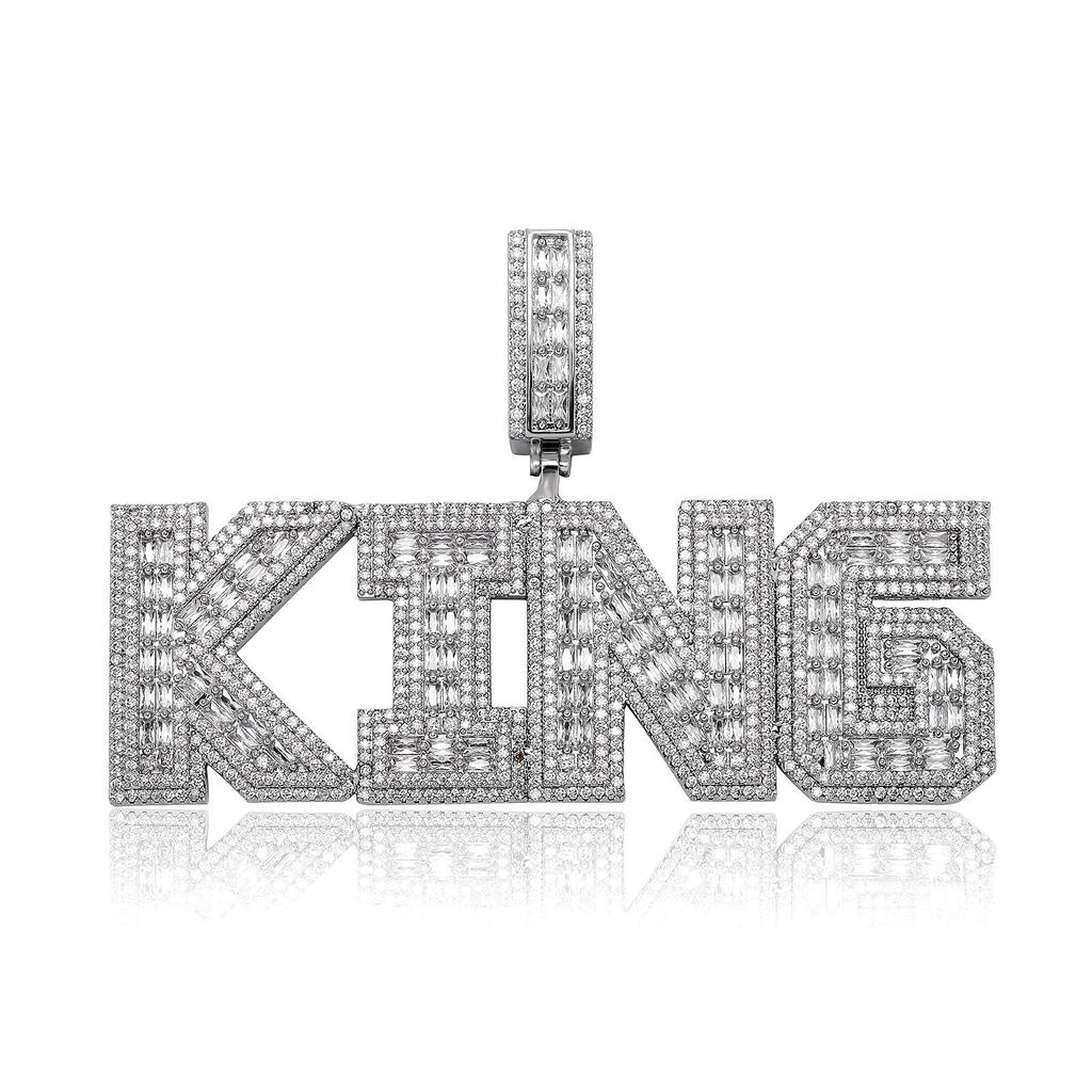Jin'ao European & American Hip Hop Letter Pendant Spiked Double-Layer Diamond Men's Necklace