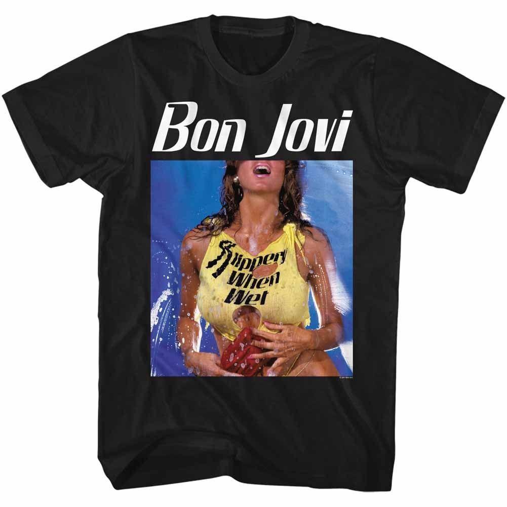 Bon Jovi Bon Slippery Music Футболка Топы Футболки Мужская Женская Унисекс S
